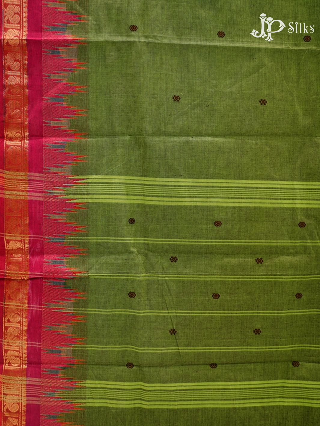 Leaf Green Theni Cotton Saree - G753-view3