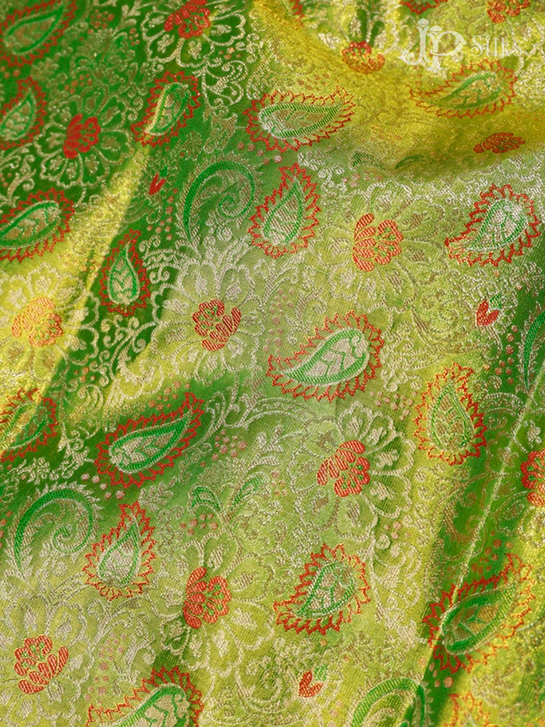 Light Green & Red Kanchipuram Silk Saree - D1027-view3