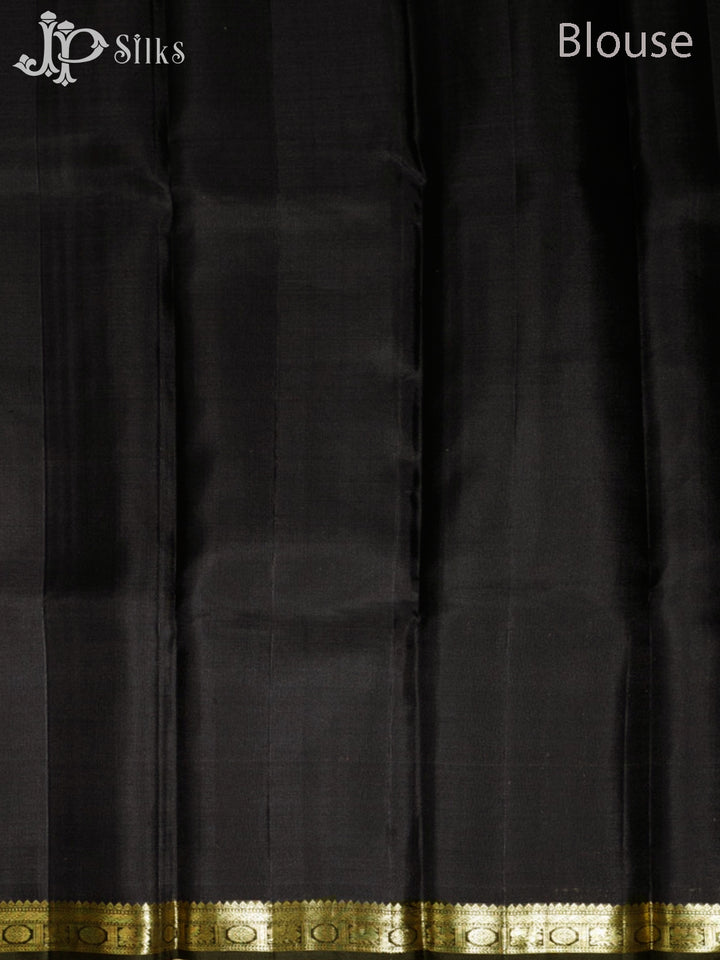 Grey & Black Kanchipuram Silk Saree - F3628-view7