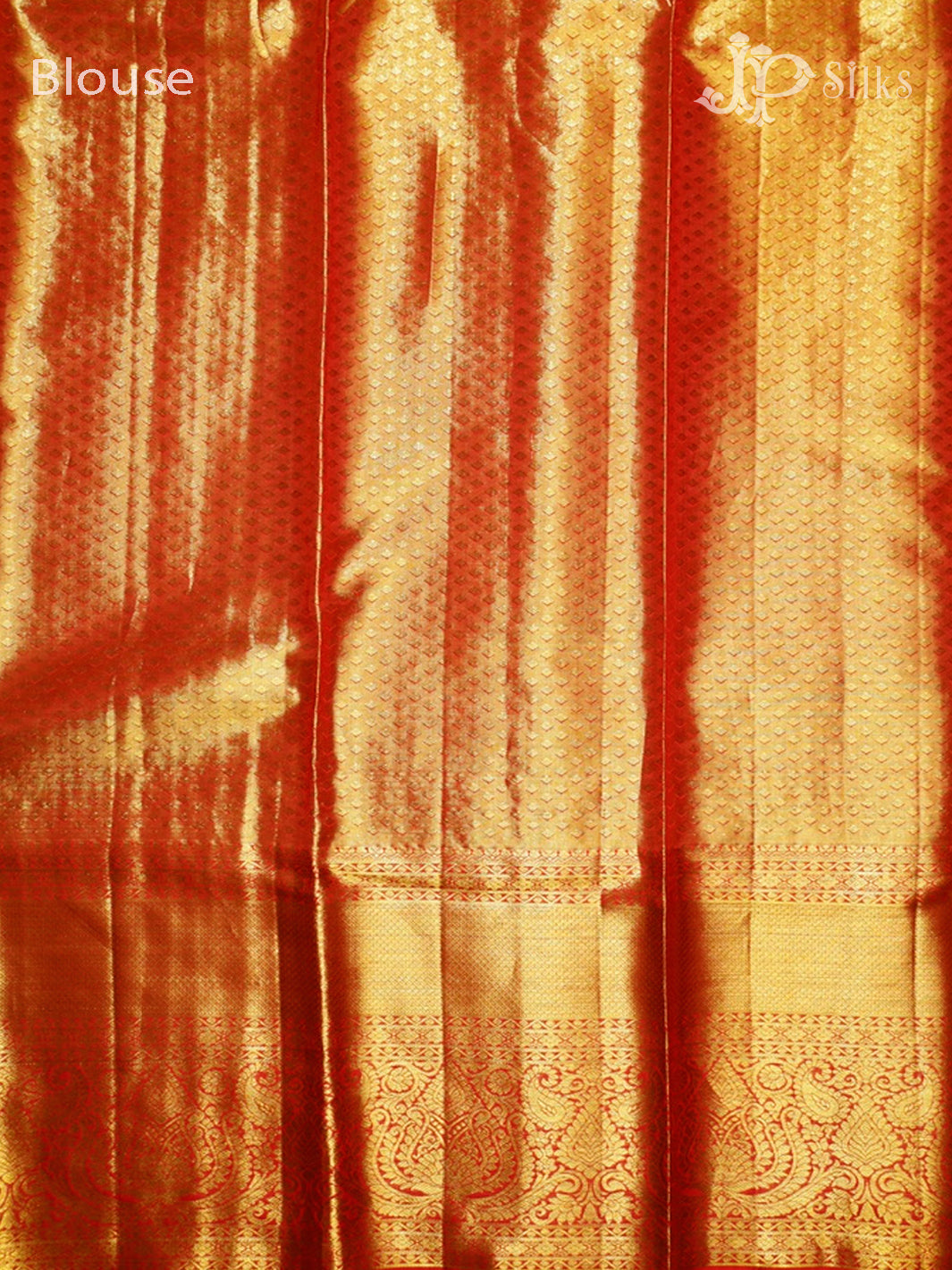 Light Green & Red Kanchipuram Silk Saree - D1027-view8