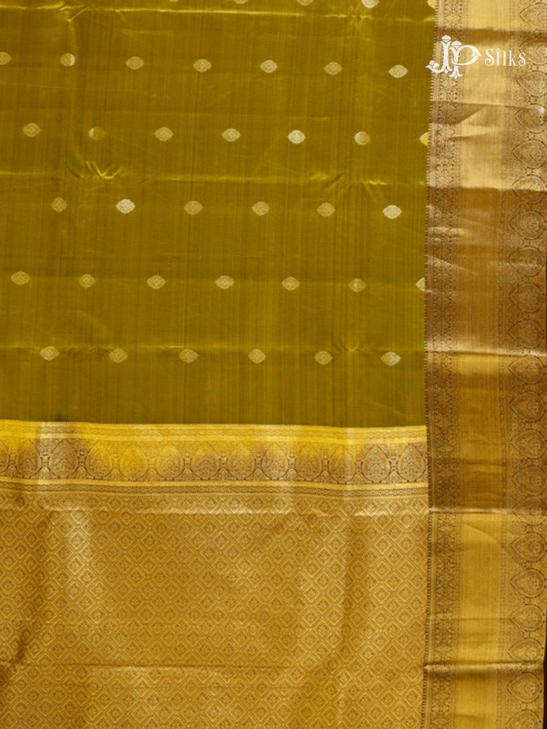 Olive Green & Coffee Brown Pure Silk Mix Saree - G818-view-4