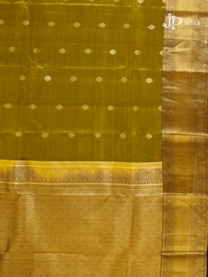 Olive Green & Coffee Brown Pure Silk Mix Saree - G818-view-4