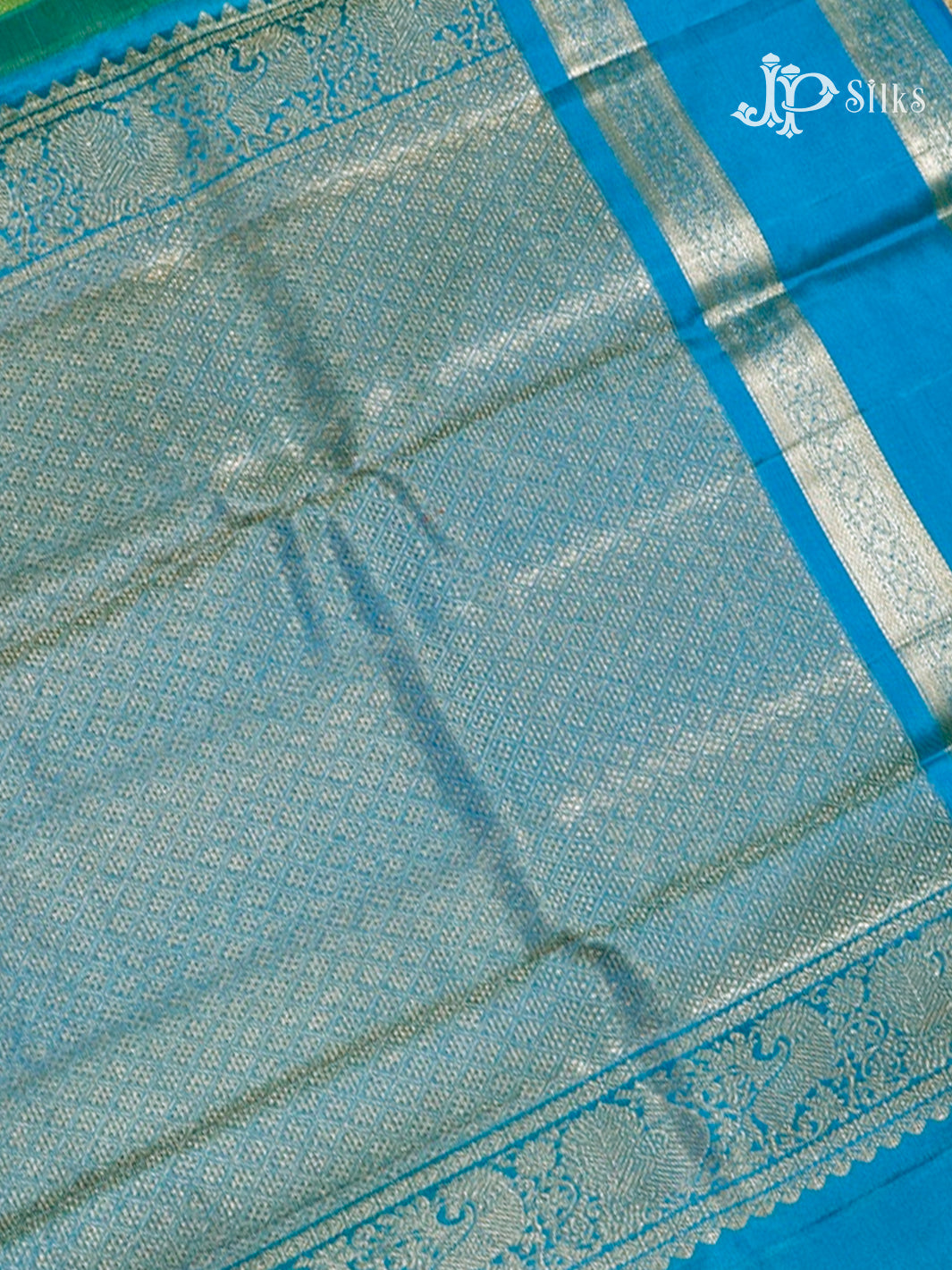 Parrot Green & Blue Kanchipuram Silk Saree - D7251-view7