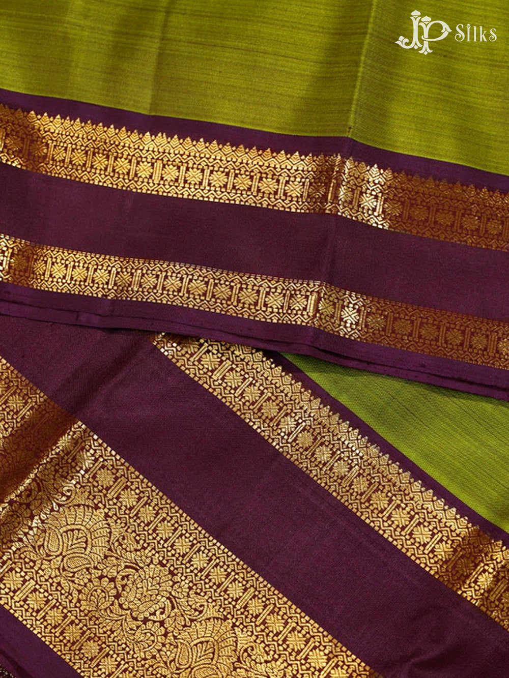 Dark Olive Green & Midnight Violet Kanchipuram Silk Saree - G838-view2