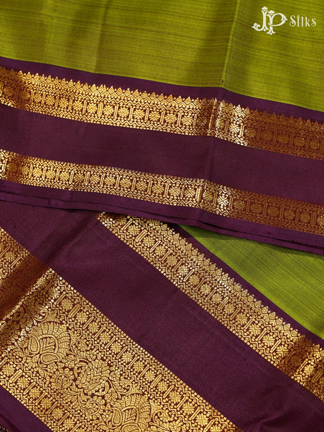 Dark Olive Green & Midnight Violet Kanchipuram Silk Saree - G838-view2