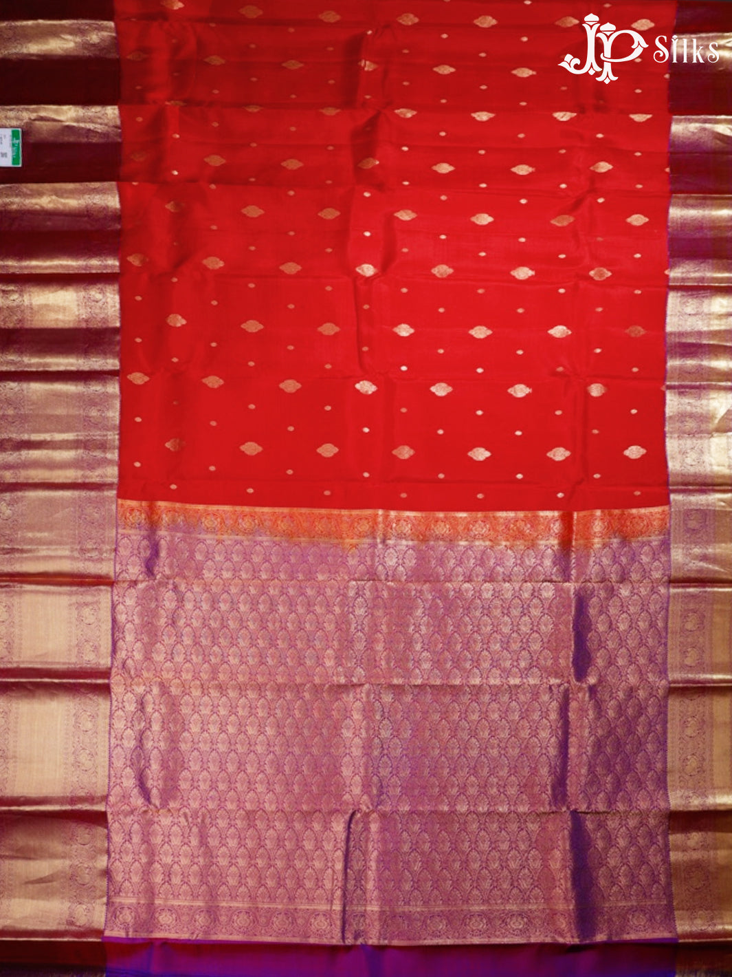 Red and Purple Pure Silk Mixed Saree - G325
