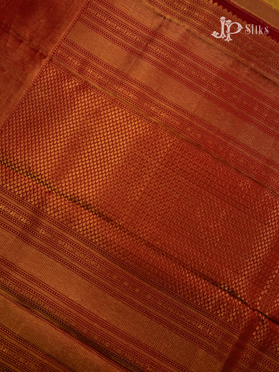 Olive Green & Maroon Kanchipuram Silk Saree - E2483-view4