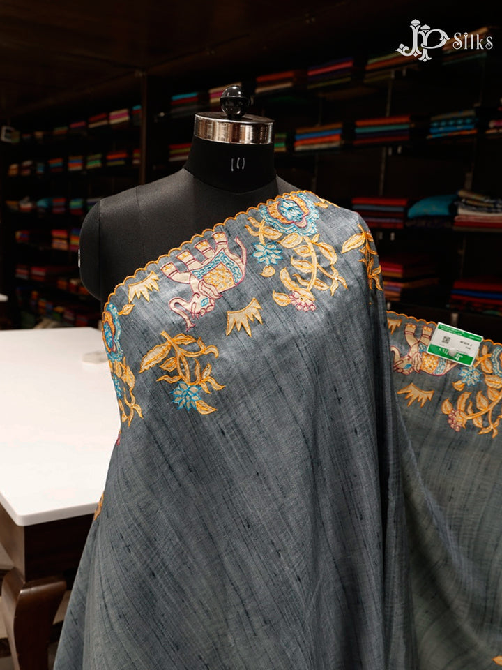Grey Semi Tussar Saree - G612