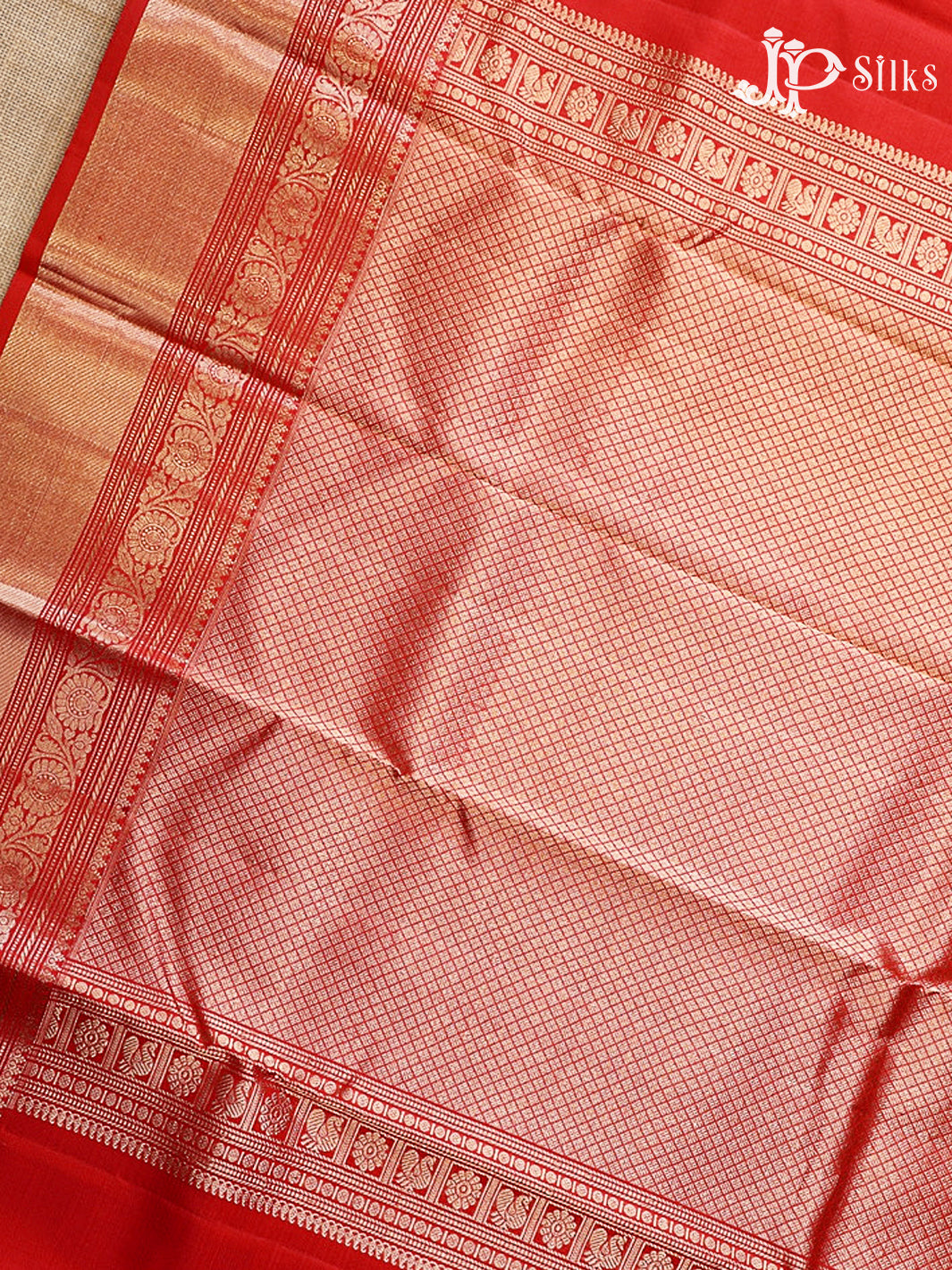 Tomato Red Kanchipuram Silk Saree - G847-view5