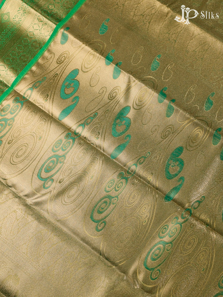 Pink and Light Green Art Silk Saree - G306