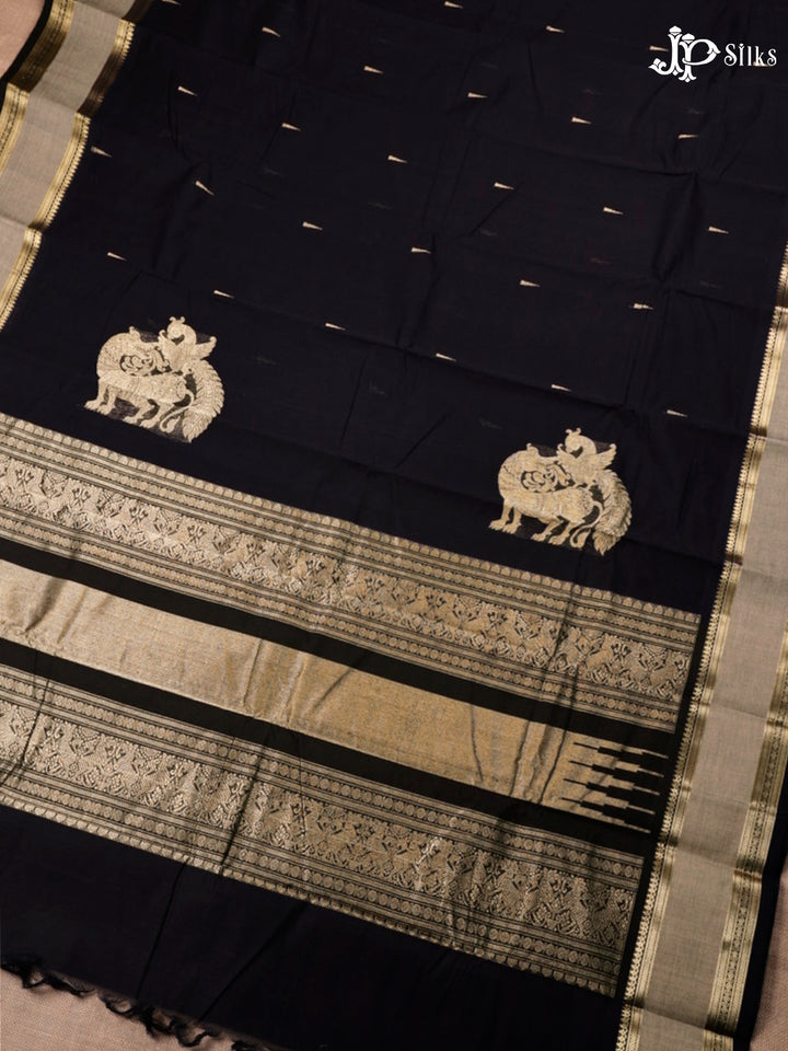 Black Kanchi Cotton Saree - G53