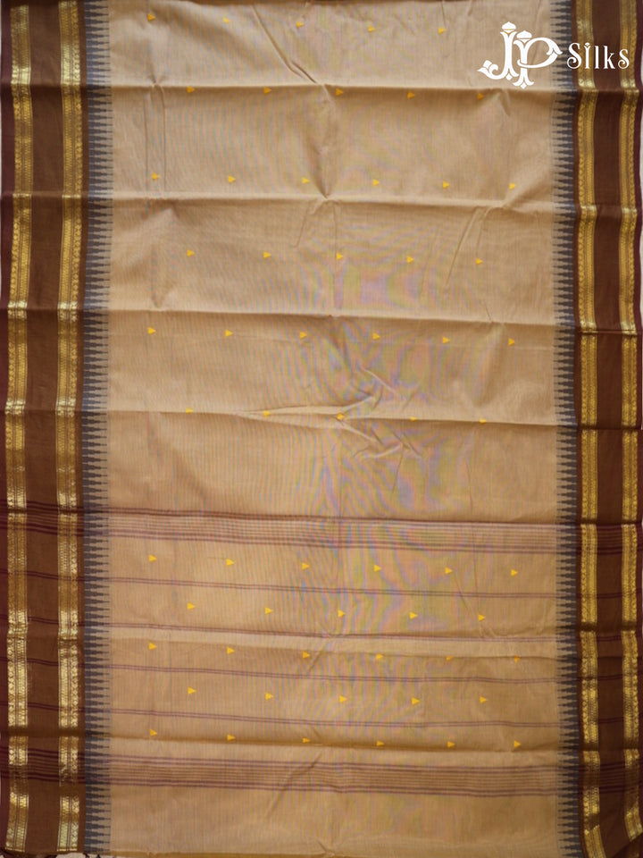 Beige Theni Cotton Saree - G890