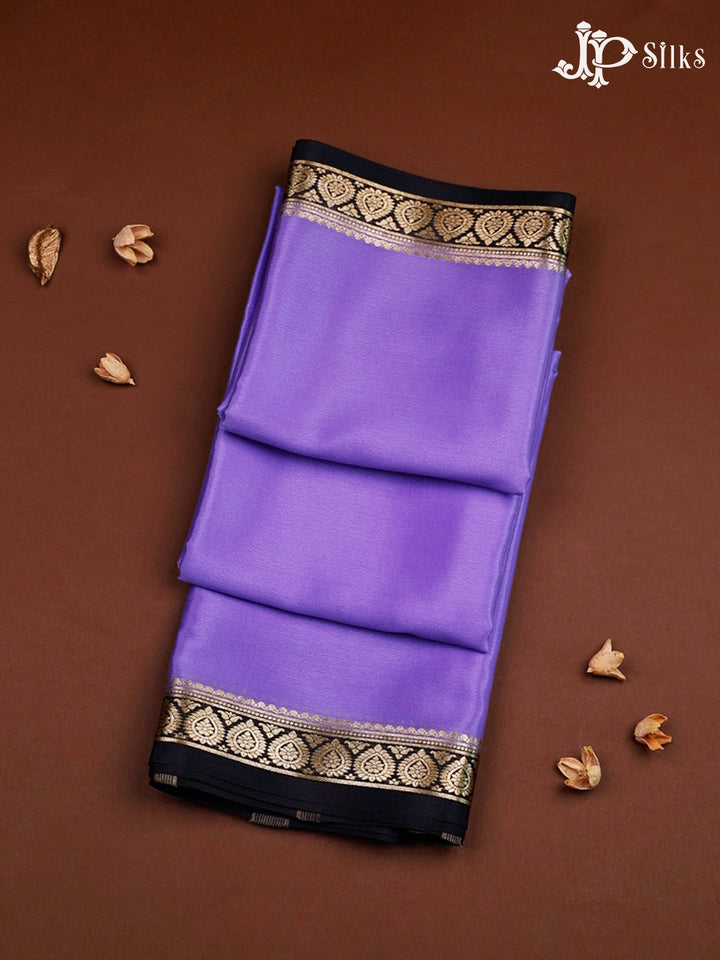 Dark Lavender And Black Mysore Silk Saree - F2457