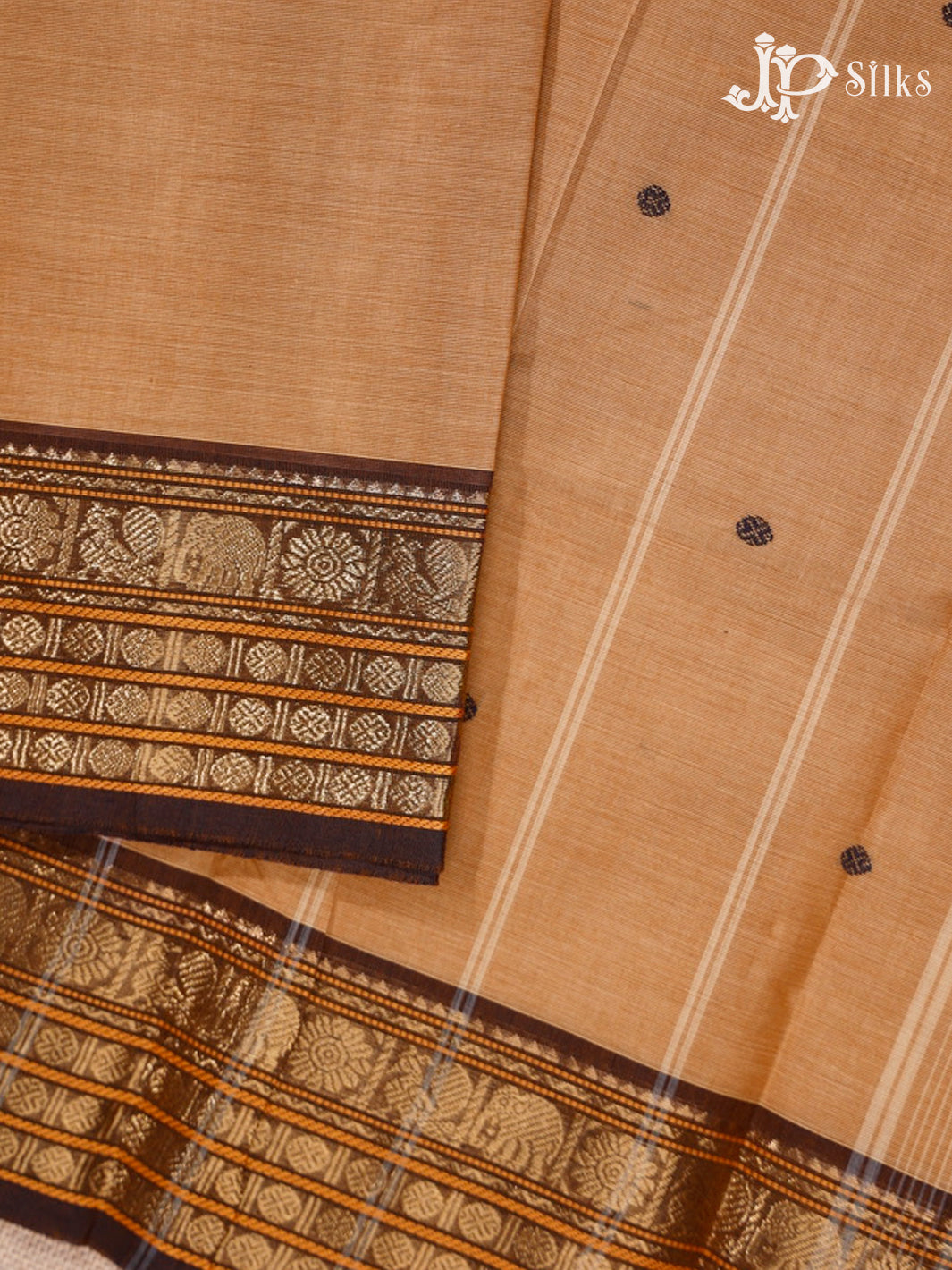Light Brown Theni Cotton Saree - G412 “View4”
