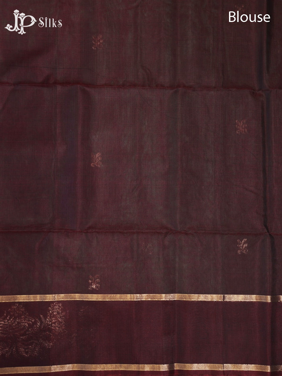 Bottle Green and Brown Kora Cotton Saree - G918