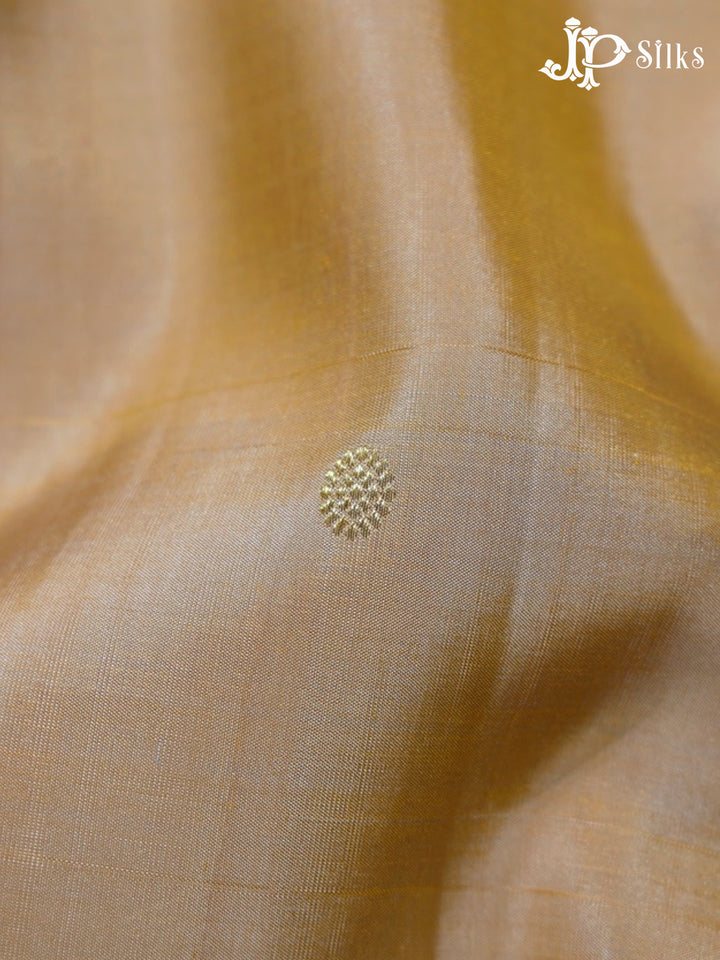 Beige-Gold and Yellow Kanjivaram Silk Saree - G420
