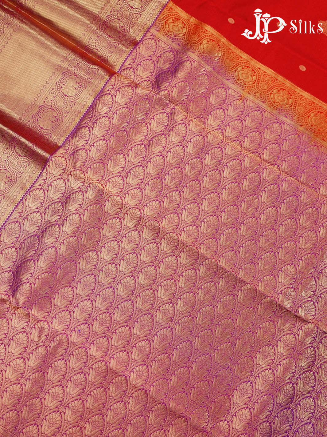Red and Purple Pure Silk Mixed Saree - G325