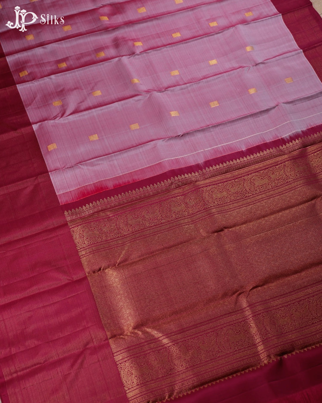 Onion Pink And Maroon Kanchipuram Silk Saree - F3483