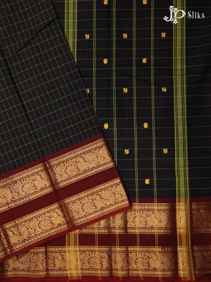 Black Theni Cotton Saree - G876