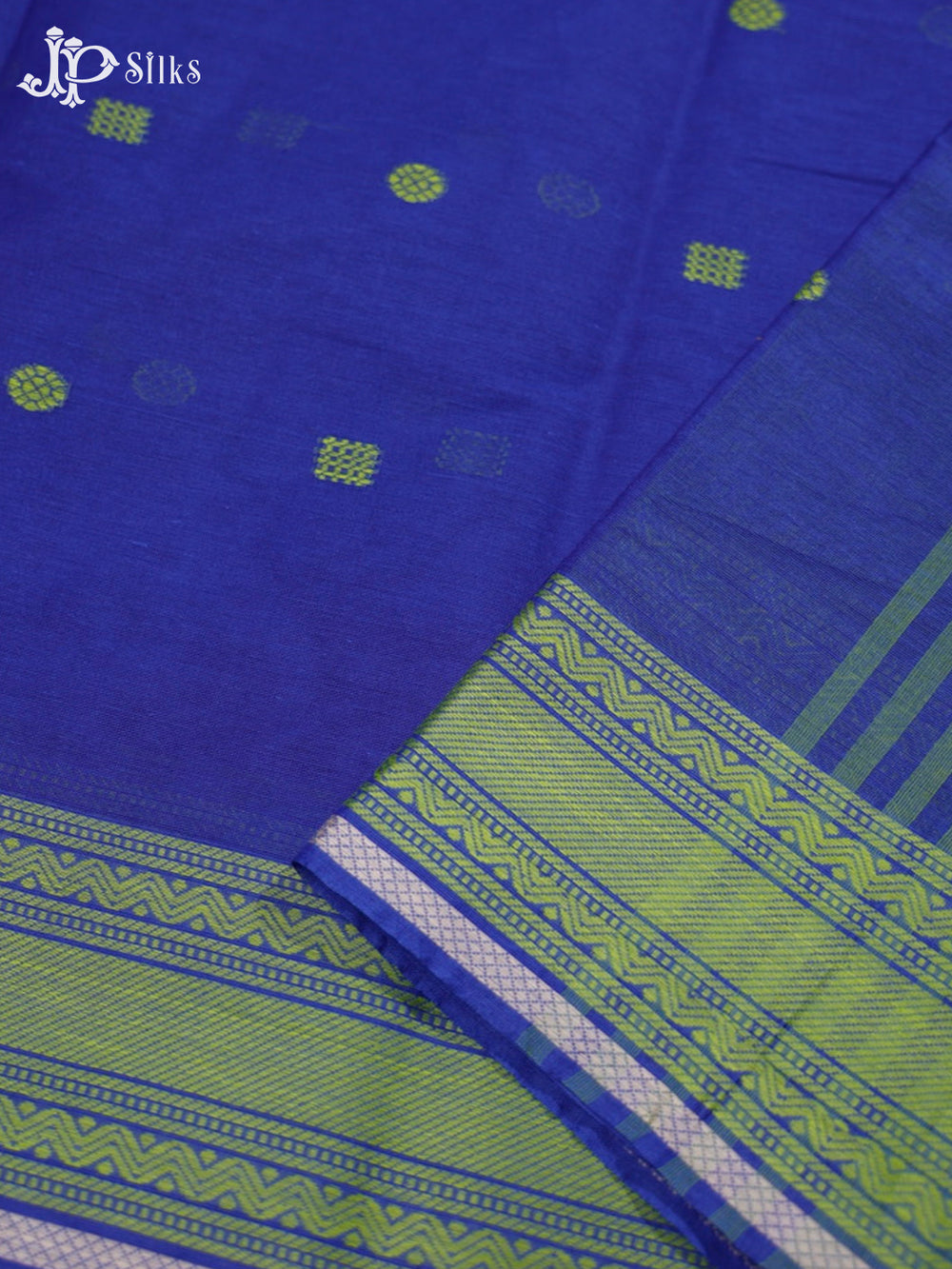 Blue Chettinad Cotton Saree - F2765 “View2”