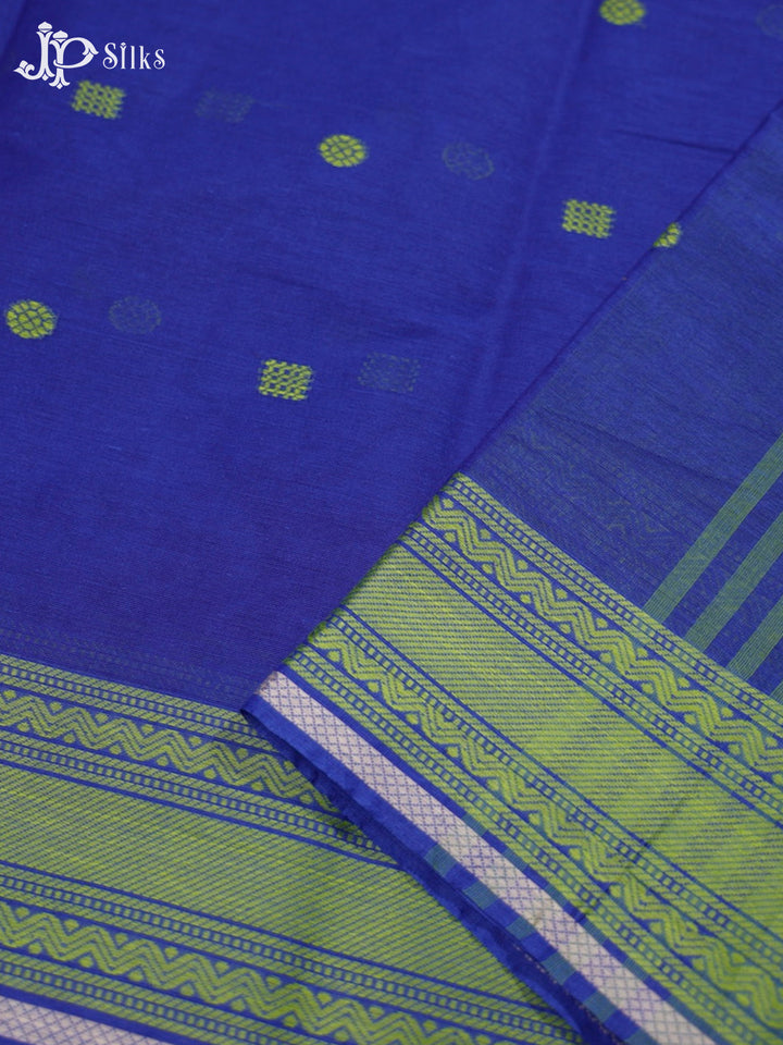 Blue Chettinad Cotton Saree - F2765 “View2”