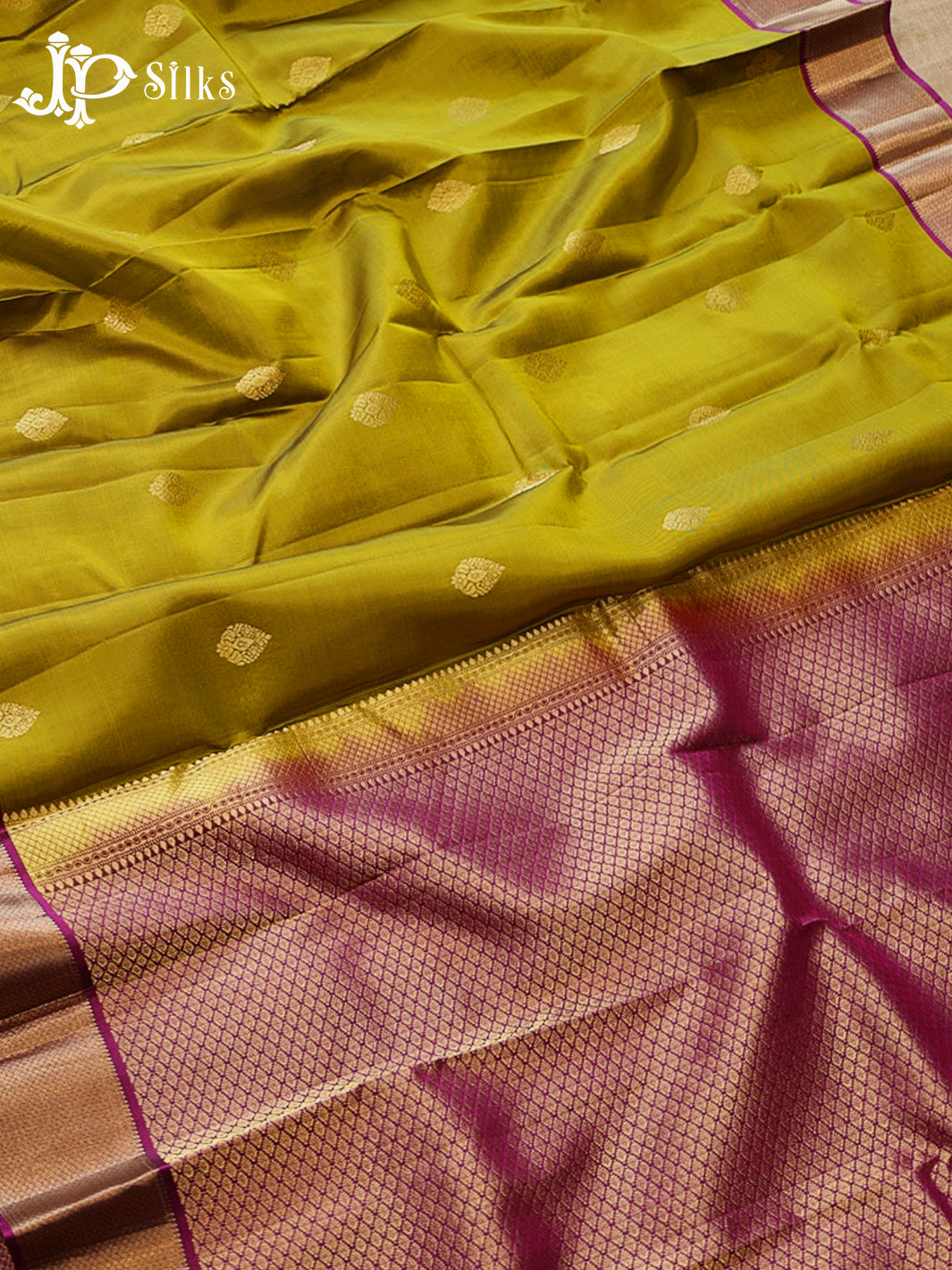 Mehandi Green & Dark Magenta Pure Silk Mix Saree - G929