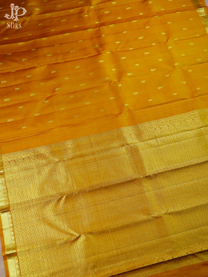 Mustard Yellow Kanchipuram Silk Saree - F533