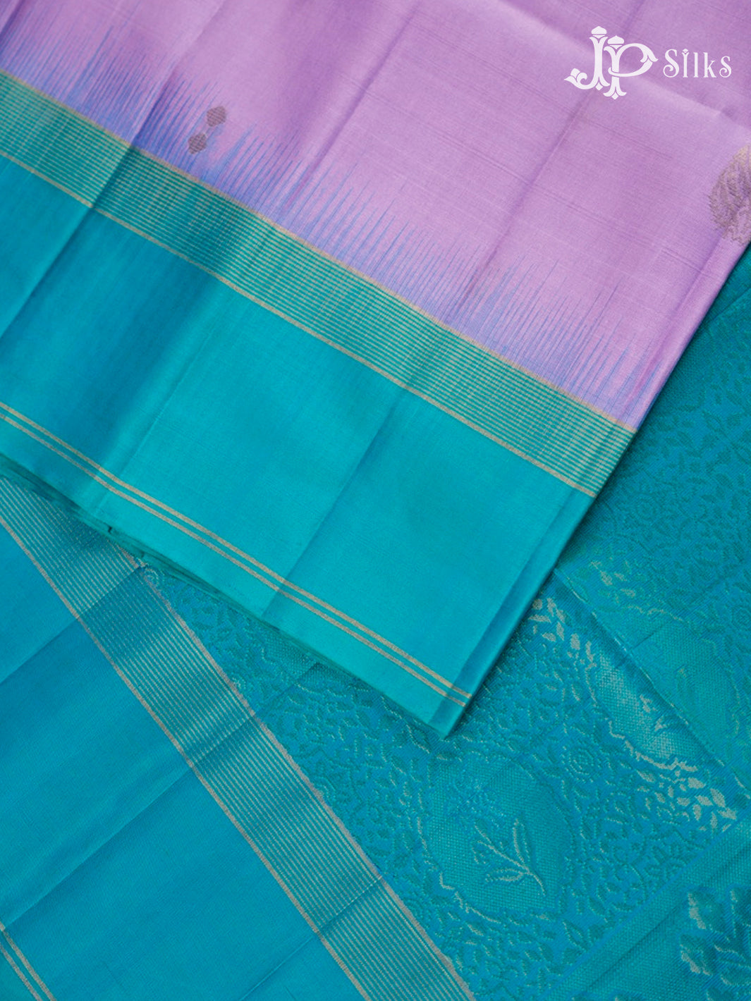 Lavender And Teal Green Soft Silk Saree - F3518