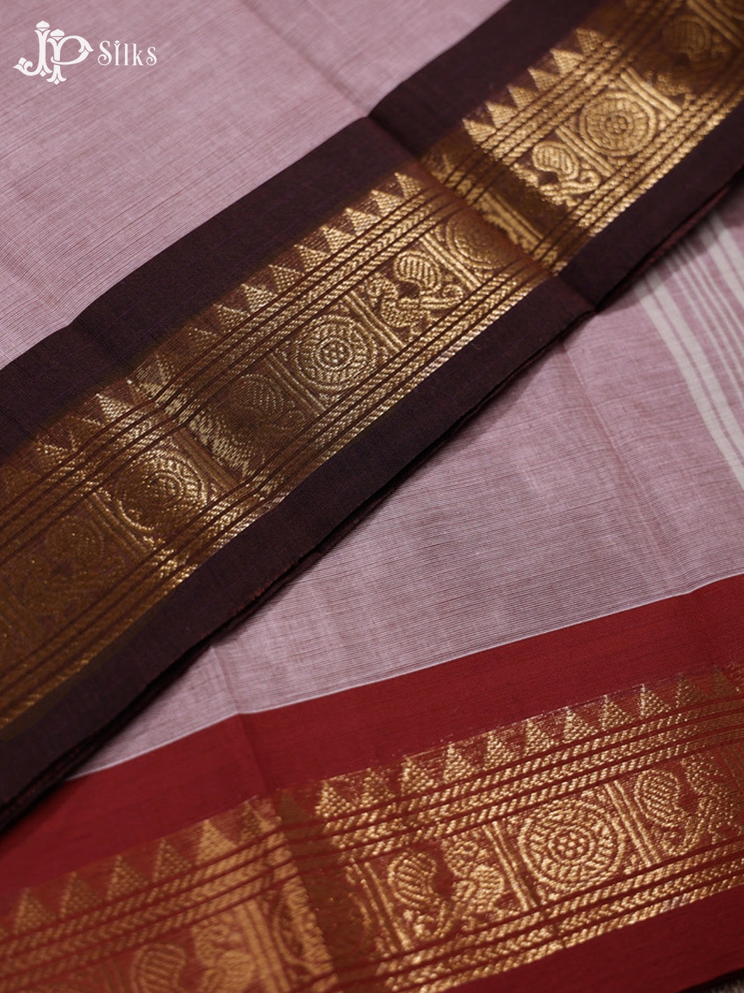 Light Mauve Theni Cotton Saree - G418 “View3”