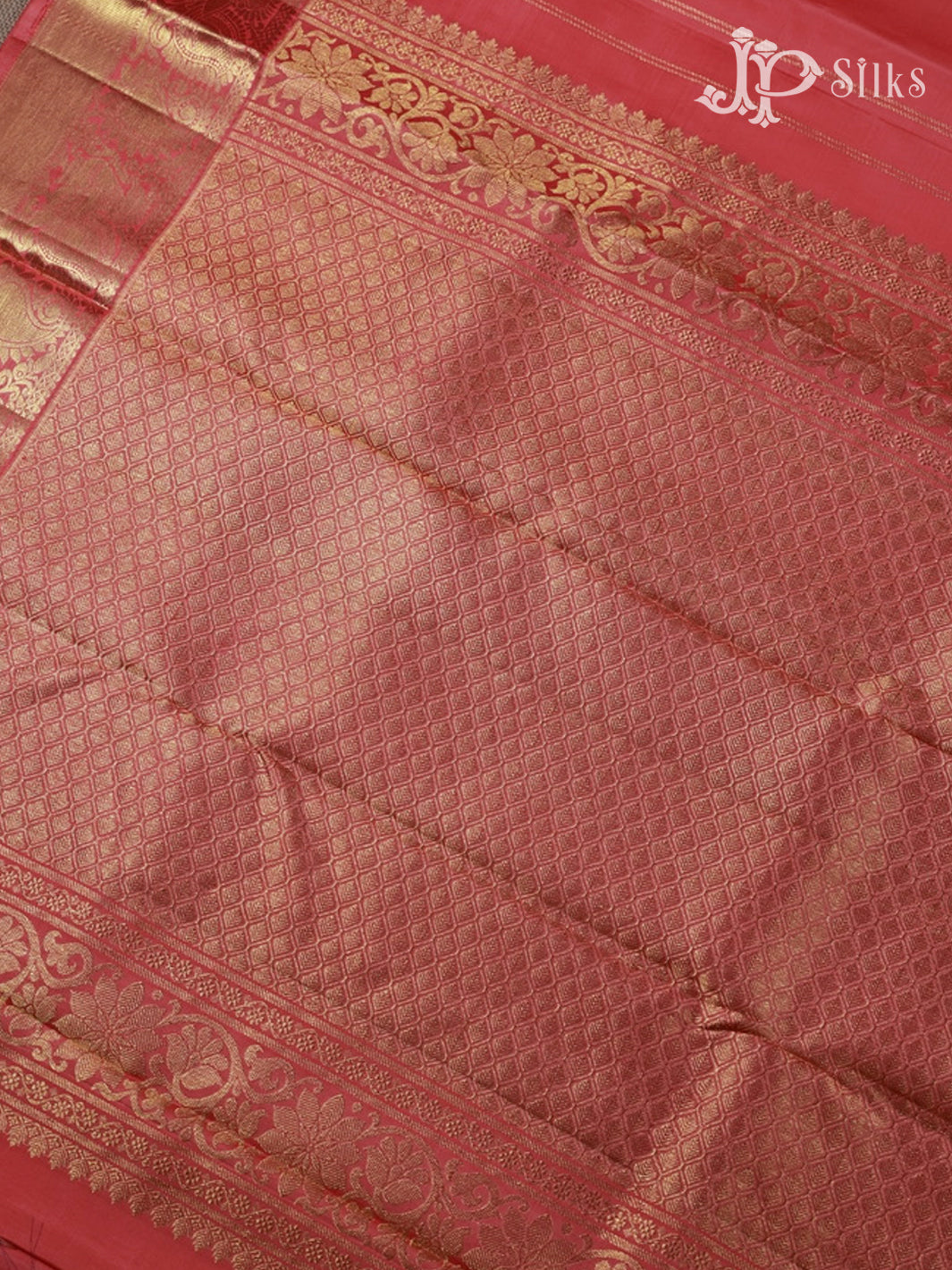 Reddish Orange Kanchipuram Silk Saree - F433 - View 4