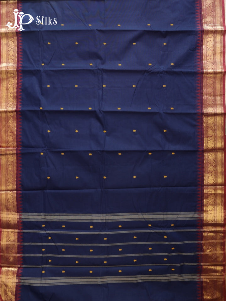 Dark Navy Theni Cotton Saree - G886 - view 5