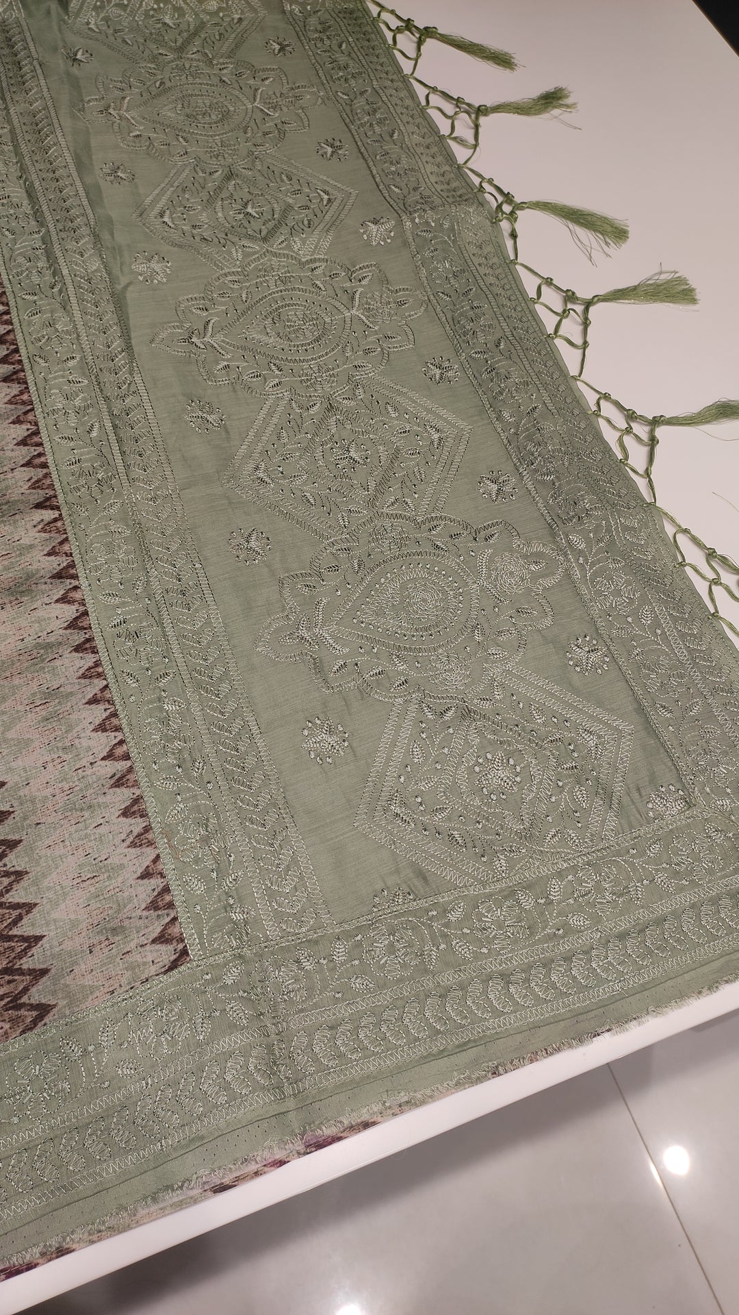 Pastel Green Semi Tussar Saree - E548