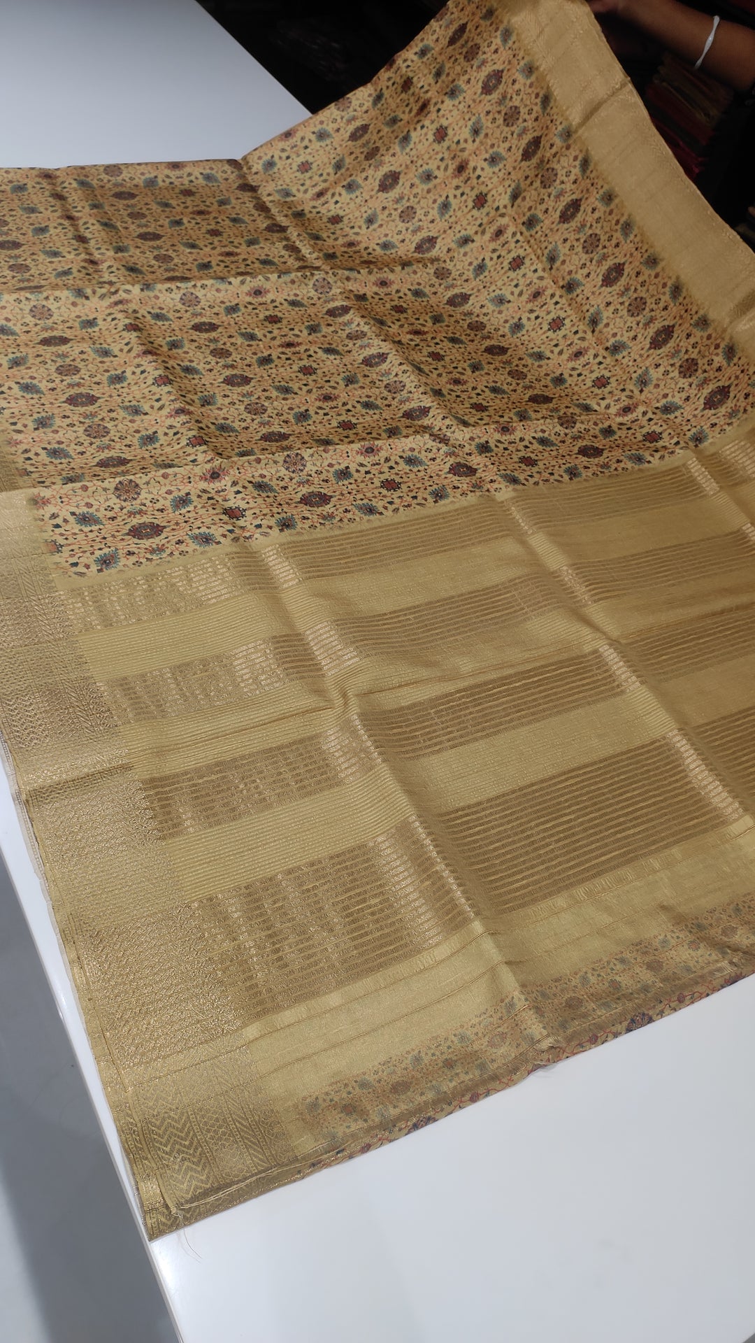 Light Yellow Semi Tussar Saree - E1273