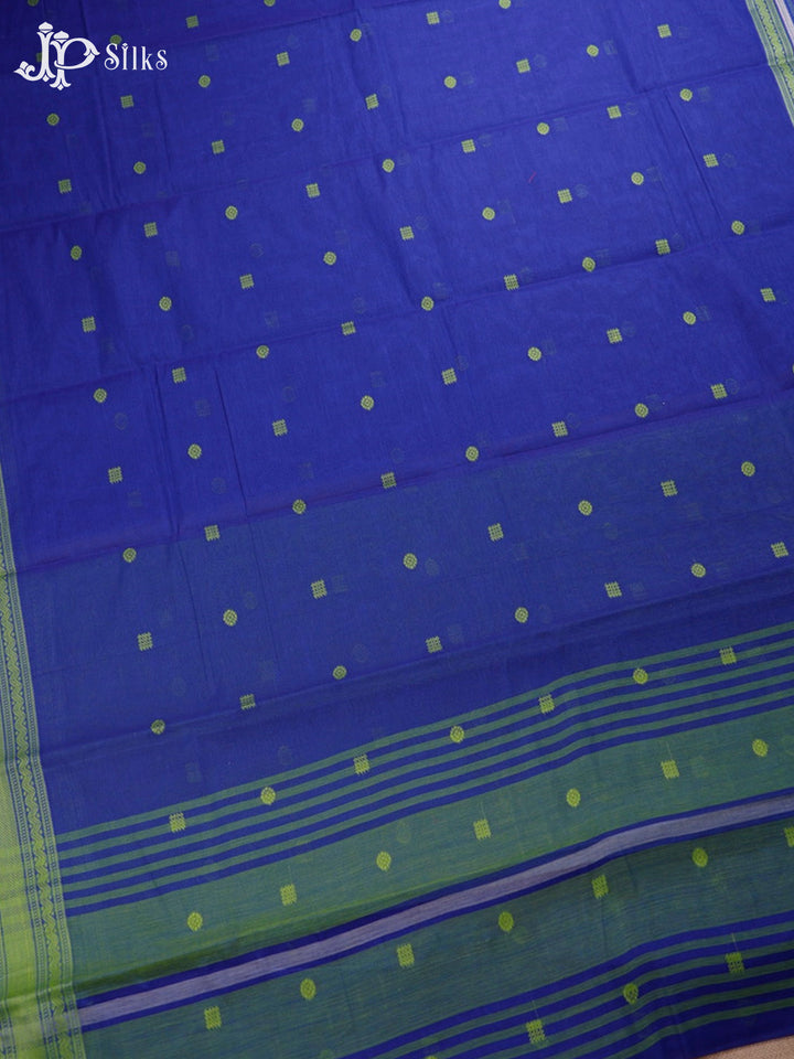 Blue Chettinad Cotton Saree - F2765 “View3”