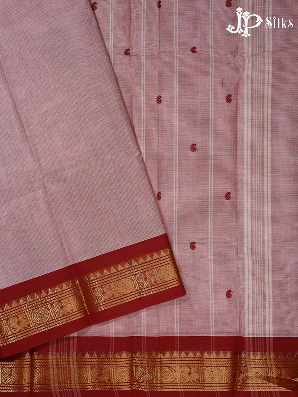 Light Mauve Theni Cotton Saree - G418 “View2”