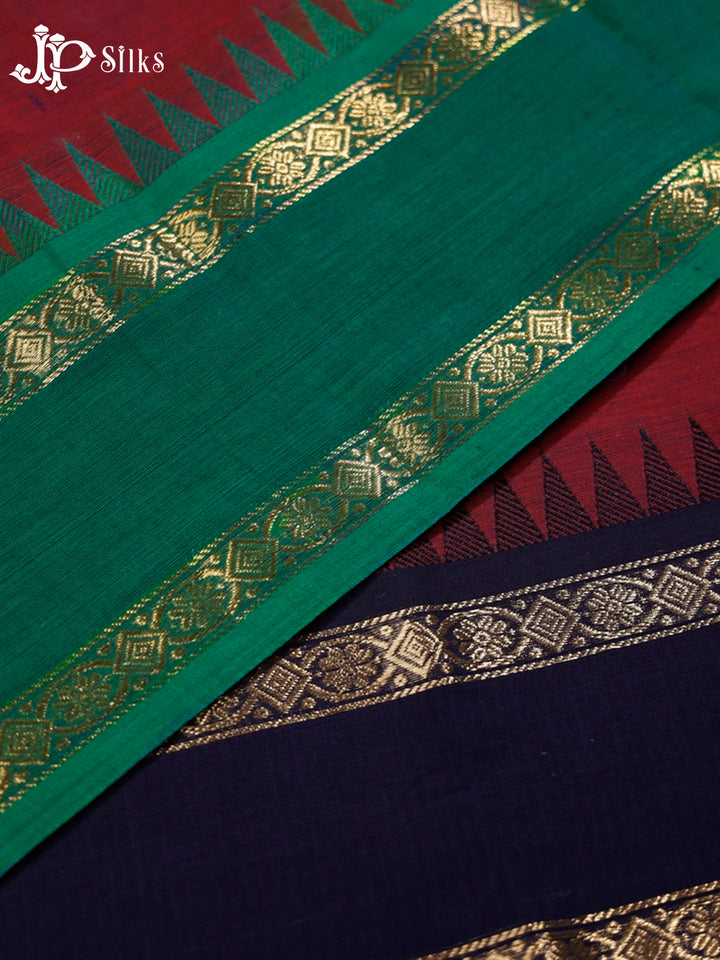 Maroon Theni Cotton Saree - G405 “View2”