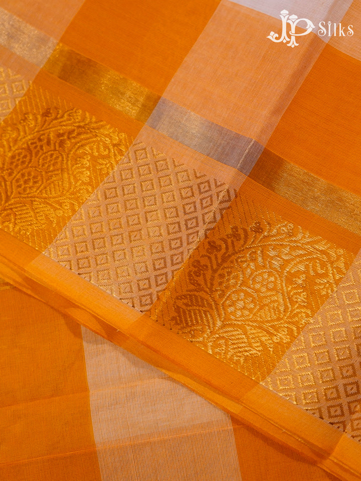 Mango Yellow & White Chettinad Cotton Saree - G399 “View4”