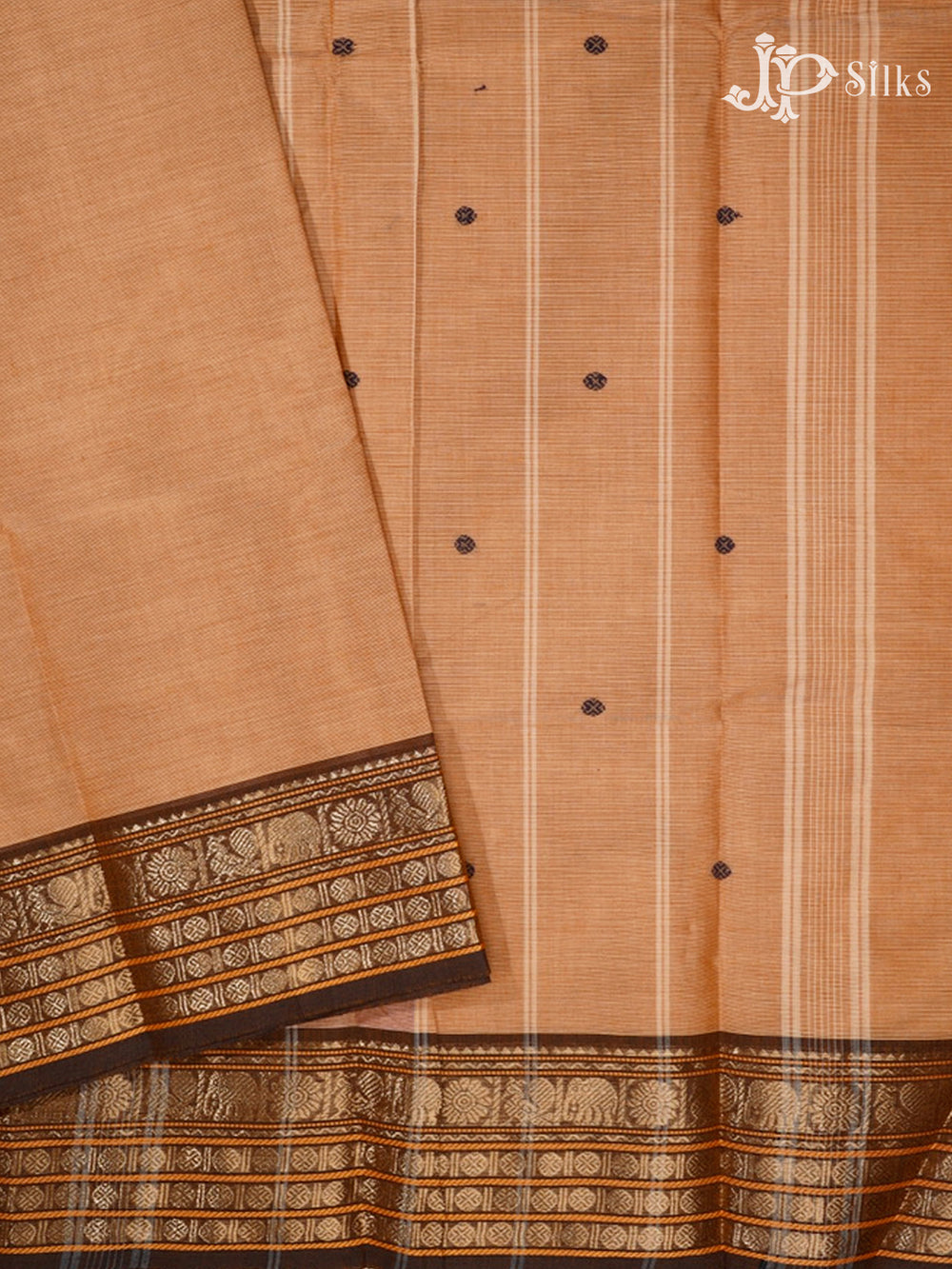 Light Brown Theni Cotton Saree - G412 “View2”
