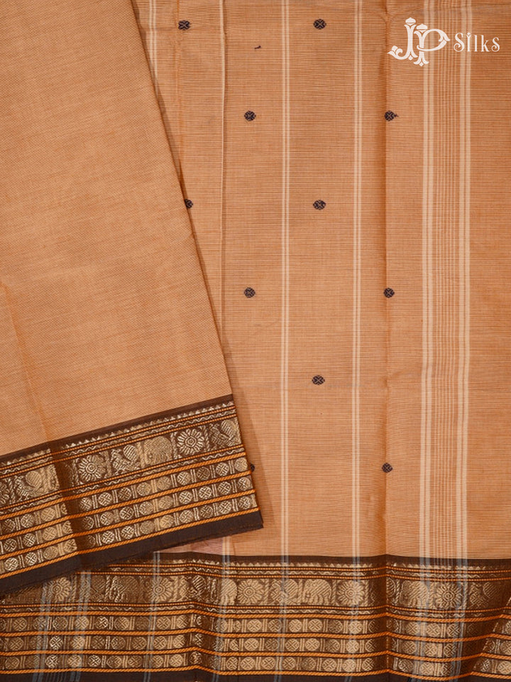 Light Brown Theni Cotton Saree - G412 “View2”