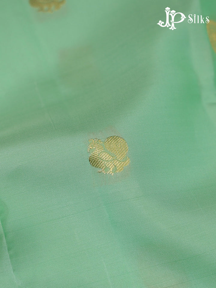 Mint Green & Maroon Pure Silk Mix Saree - G945