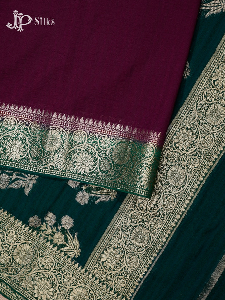 Maroon Semi Khaddi Georgette Saree - G496-view3