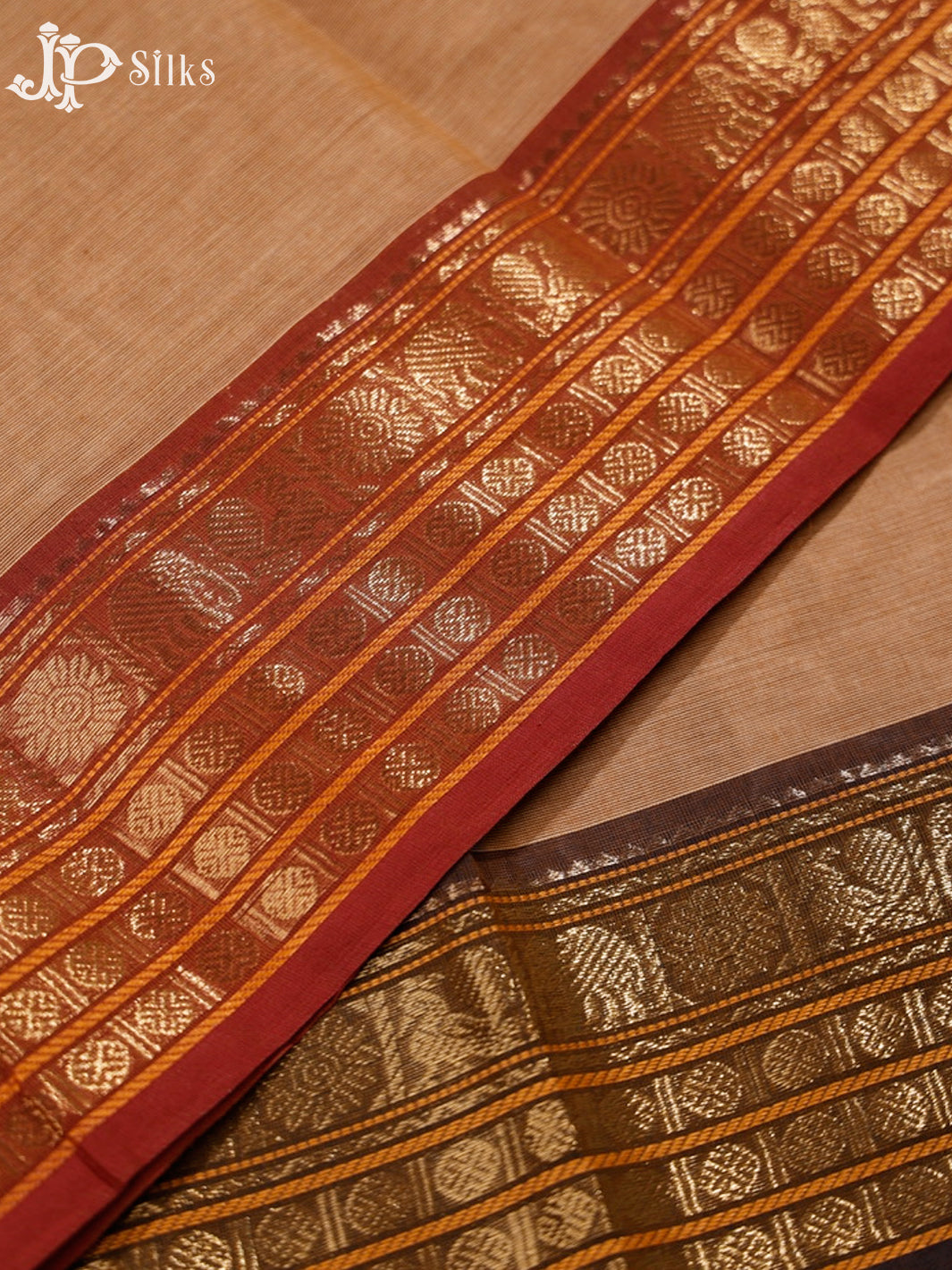 Light Brown Theni Cotton Saree - G412 “View3”