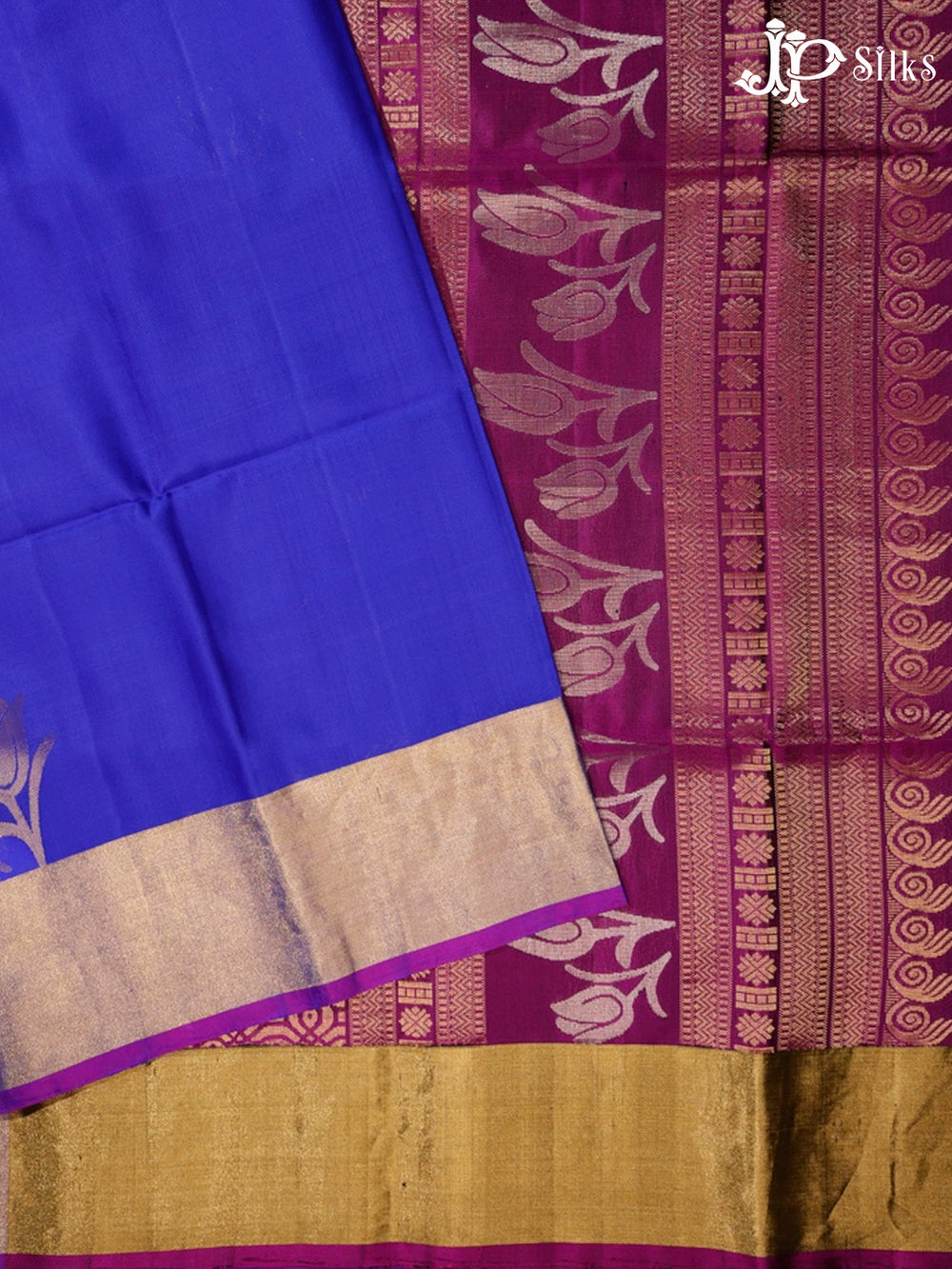 Ink Blue & Purple Soft Silk Saree - D4107-view2