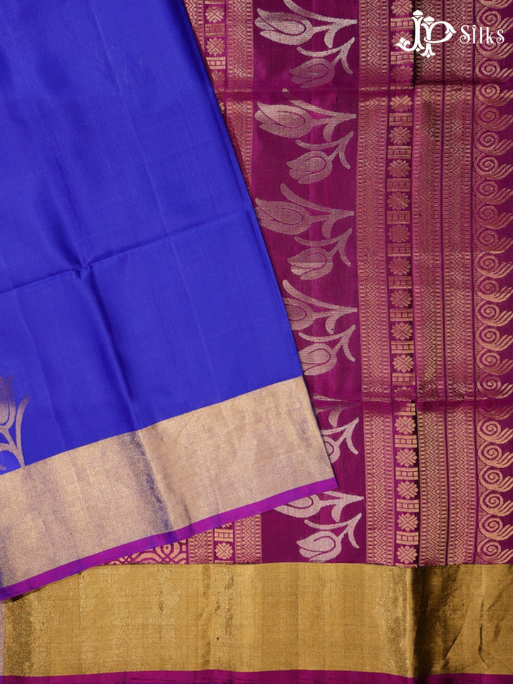 Ink Blue & Purple Soft Silk Saree - D4107-view2