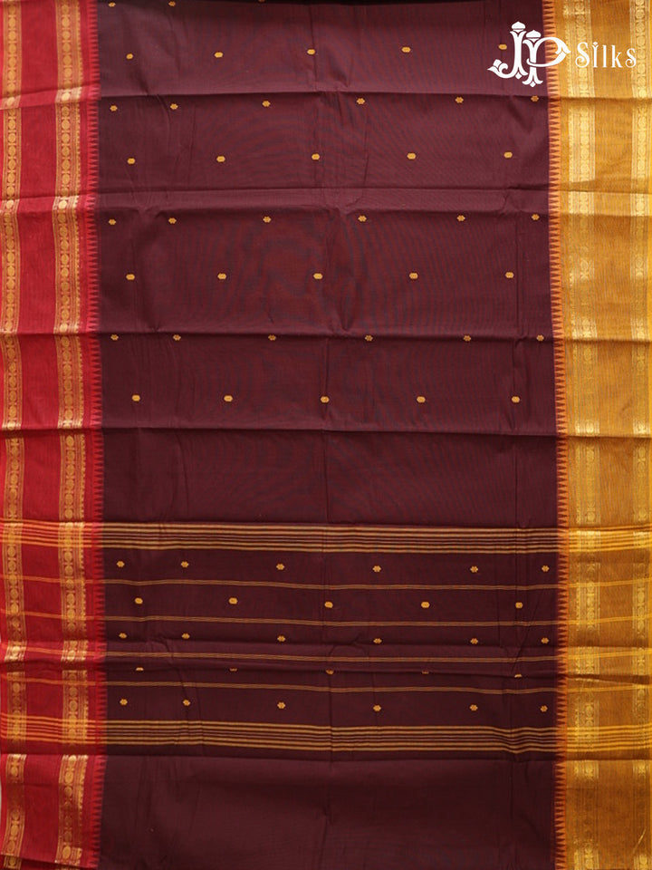 Maroon Theni Cotton Saree - G882
