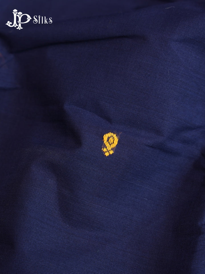 Dark Navy Theni Cotton Saree - G886 - view 3