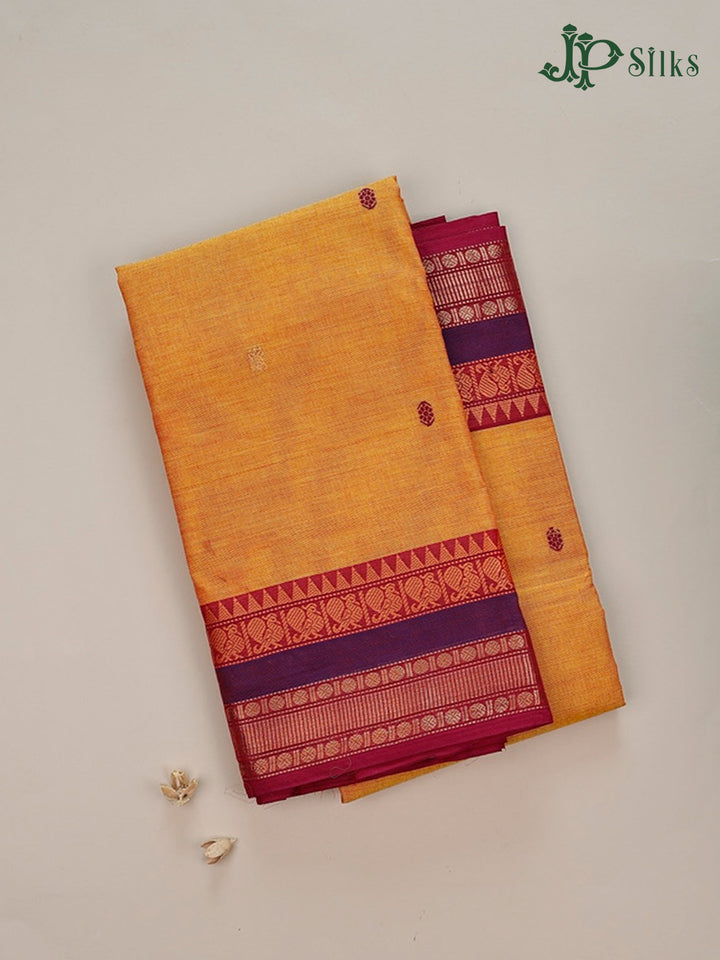 Mango Orange And Pink Theni Cotton Saree - G92