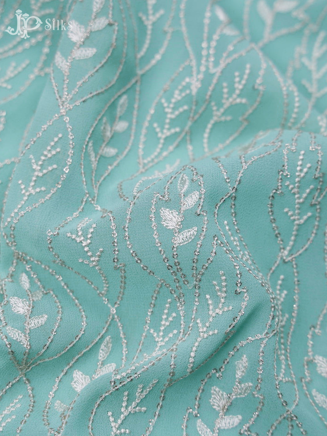 Sky Blue Thread Work Salwar Suit Material - E3534