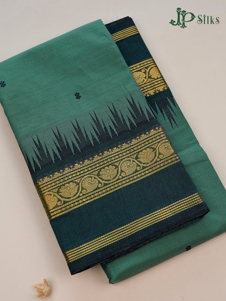 Dark Sage And Dark Green Theni Cotton Saree - G103