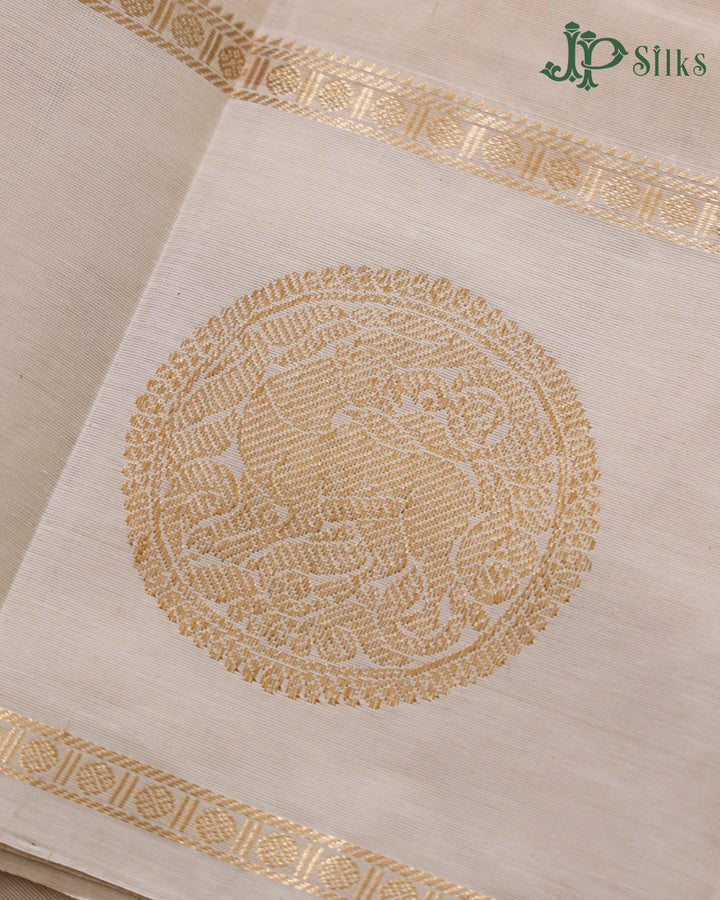 Half White Kanchi Cotton Saree H31
